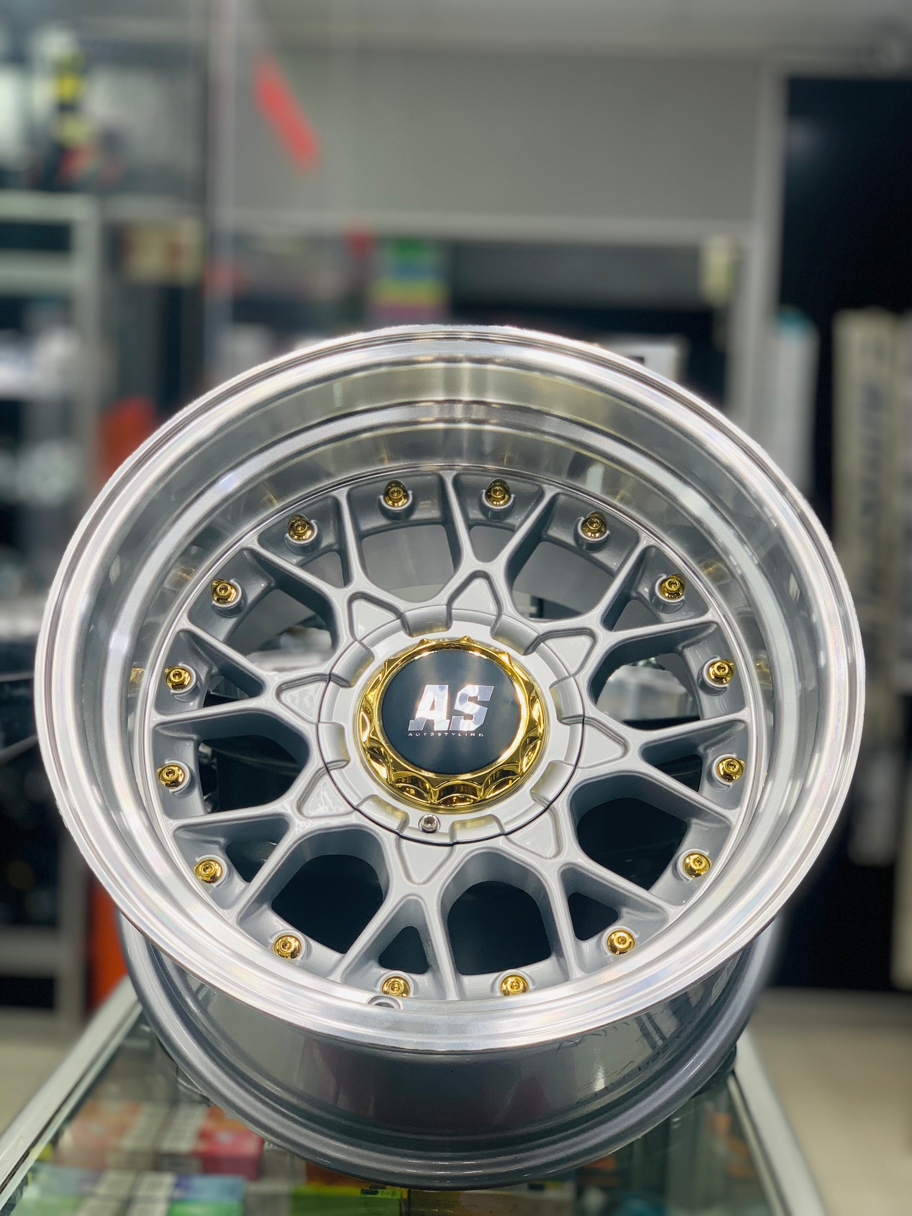 15'' AS- RC2 SILVER, GOLD STUDS  4/100 4/114