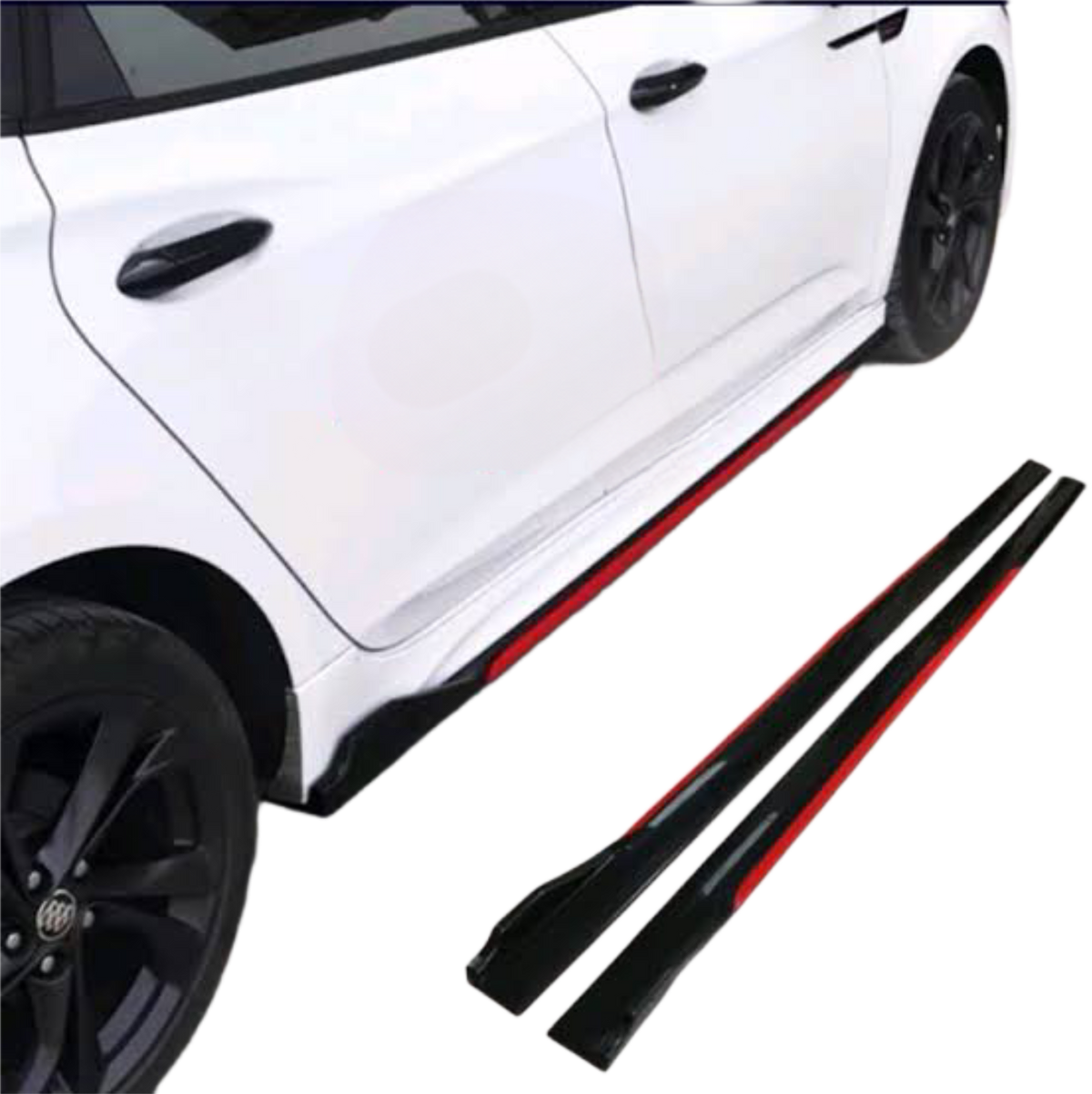 Universal Side Skirt with Red Accent - Autostyling Klerksdorp