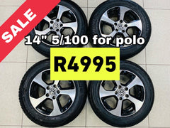 14” POLO 5/100 pre owned mags & tyres