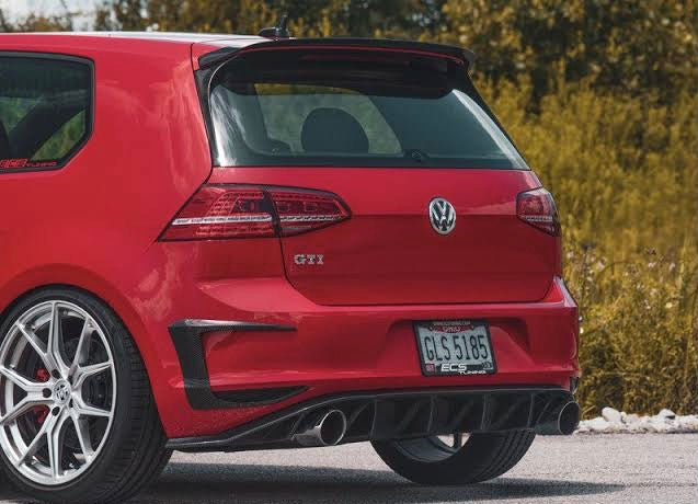 Golf R400 Rear VW GOLF MK 7 gti R400 style REAR BUMPER CANARDS GLOSS BLACK