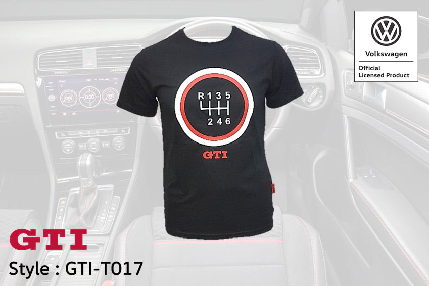 VW GTI GEAR KNOB T-SHIRT BLACK