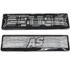 CARBON NUMBER PLATE HOLDER WITH DOMED PLASTIC COVERING