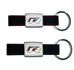 R KEY RING RED STITCH