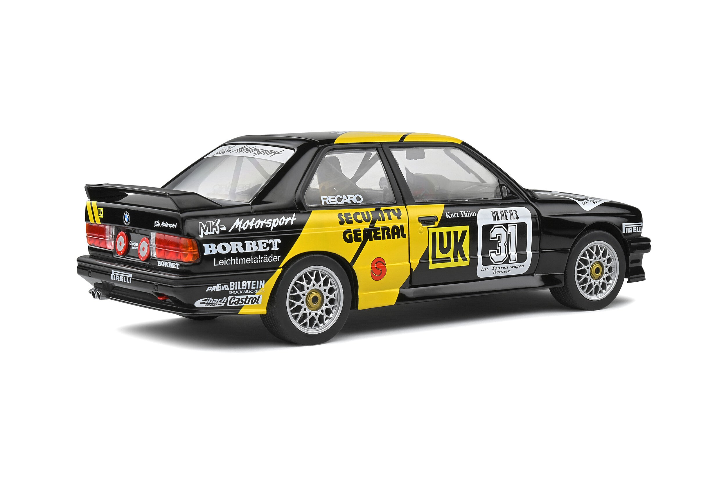 SOLIDO 1:18 SCALE MODEL CAR BMW E30 M3 DTM LUK