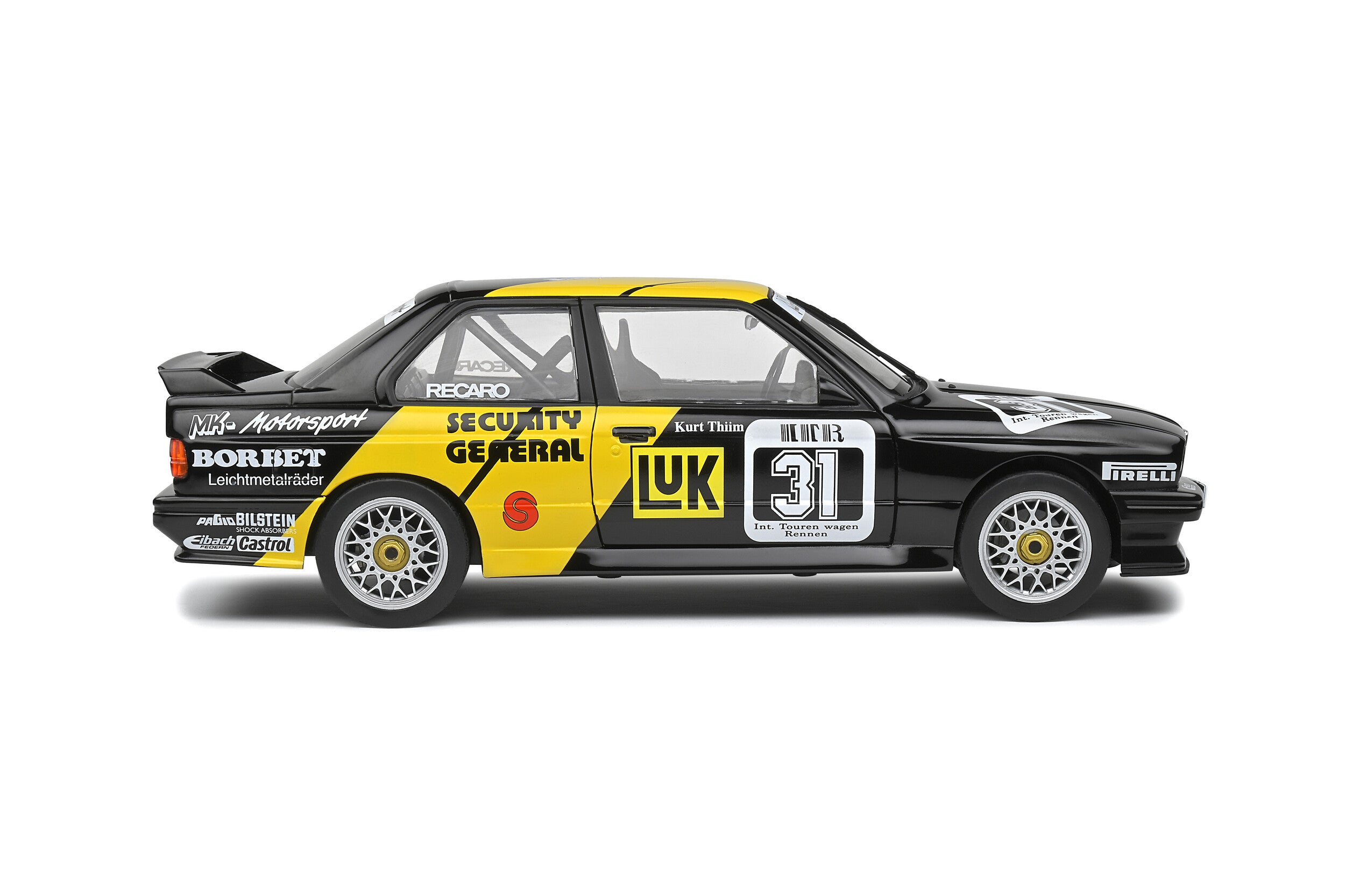 SOLIDO 1:18 SCALE MODEL CAR BMW E30 M3 DTM LUK