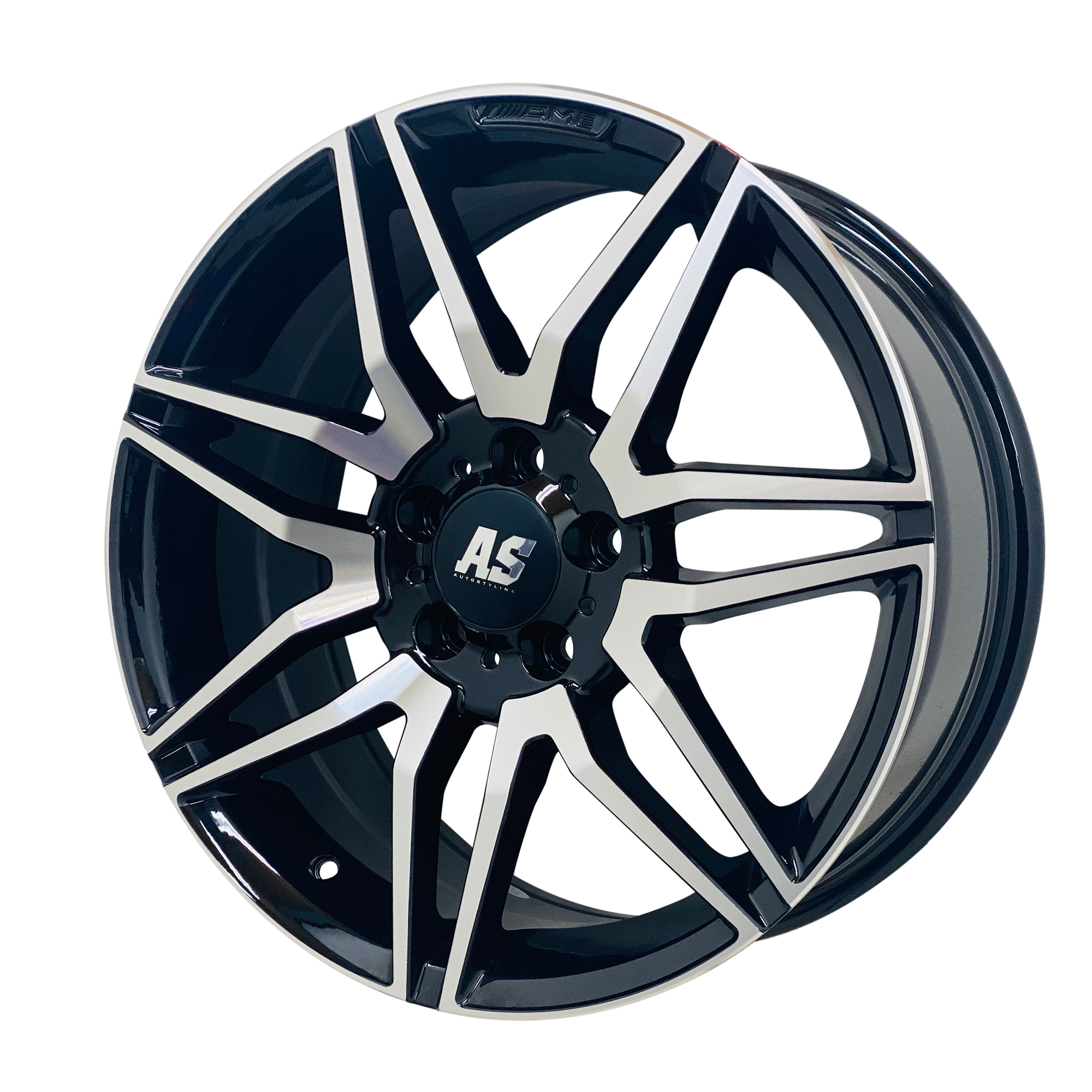 18” AS- AMG LINE 5/112 BLACK SILVER FACE